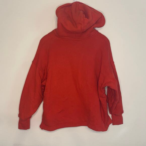 Good American Womens Red Boxy Oversized Hooded Sweatshirt Size Medium Large - Picture 10 of 16